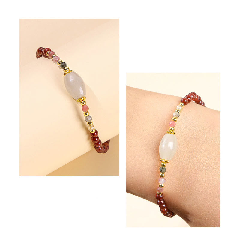 Bracelet Passion Grenat Jade Tourmaline pour un changement positif
