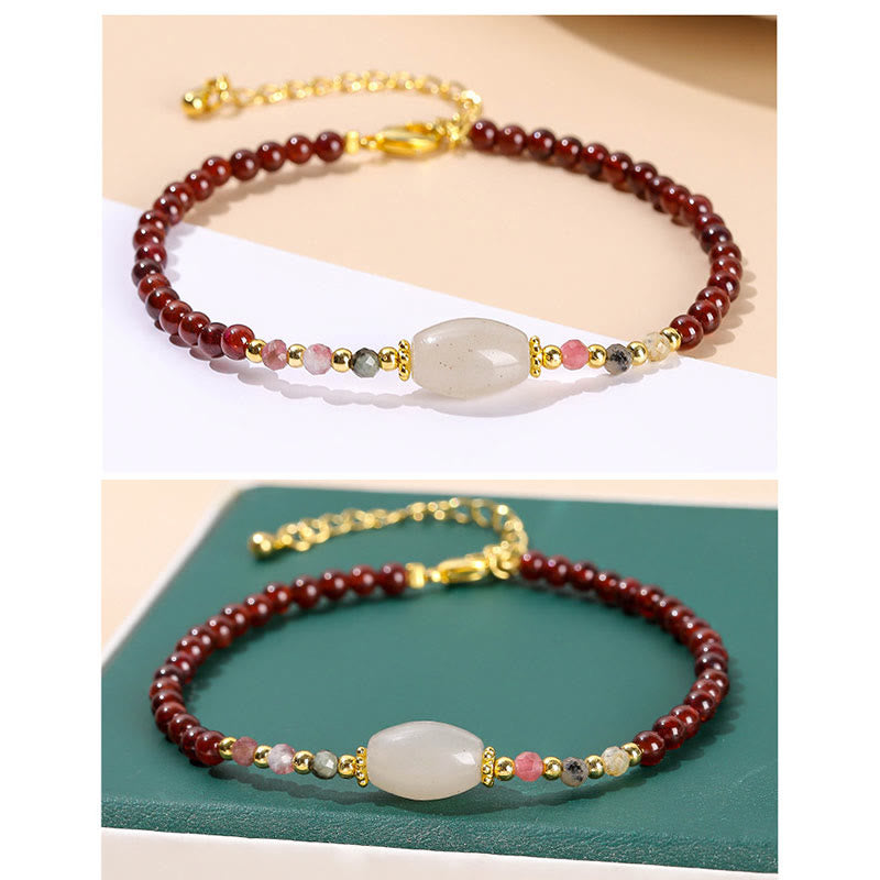 Bracelet Passion Grenat Jade Tourmaline pour un changement positif
