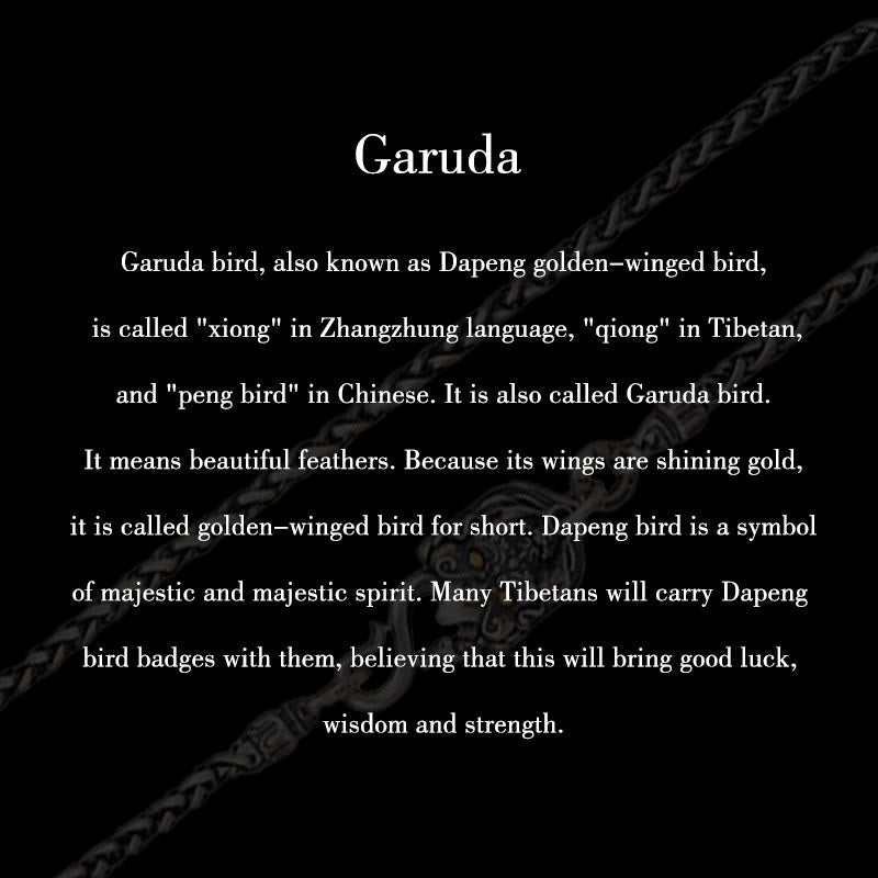 Collier Garuda Wisdom en argent sterling 925, chaîne de 63 cm