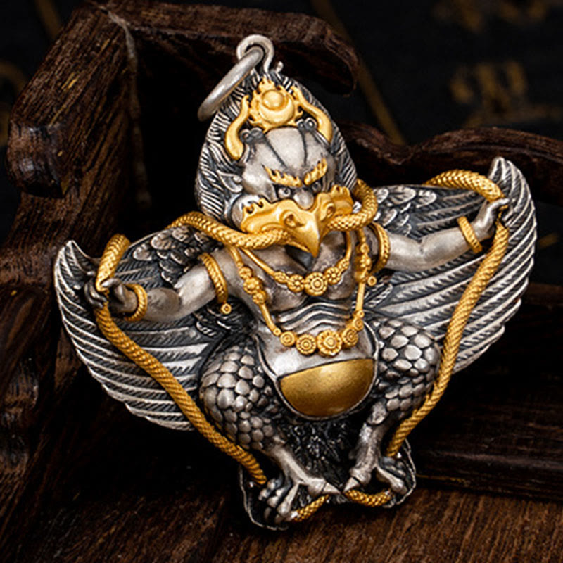 Collier Garuda Sagesse en argent sterling 925 pour la protection