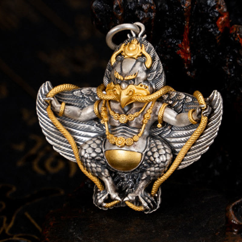 Collier Garuda Sagesse en argent sterling 925 pour la protection