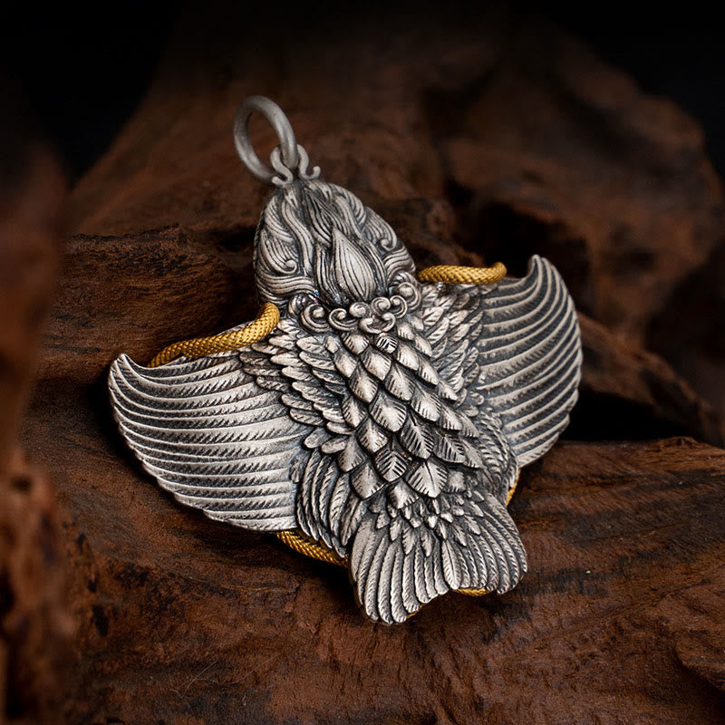 Collier Garuda Sagesse en argent sterling 925 pour la protection