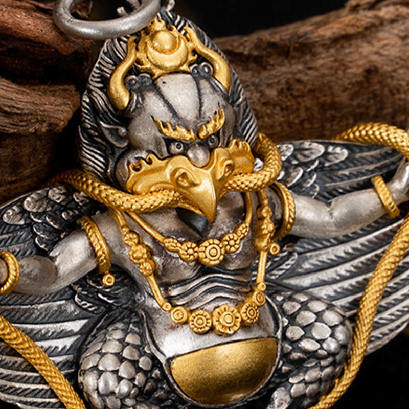 Collier Garuda Sagesse en argent sterling 925 pour la protection