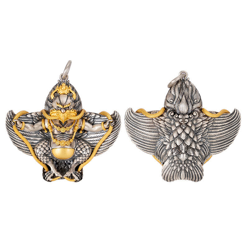 Collier Garuda Sagesse en argent sterling 925 pour la protection