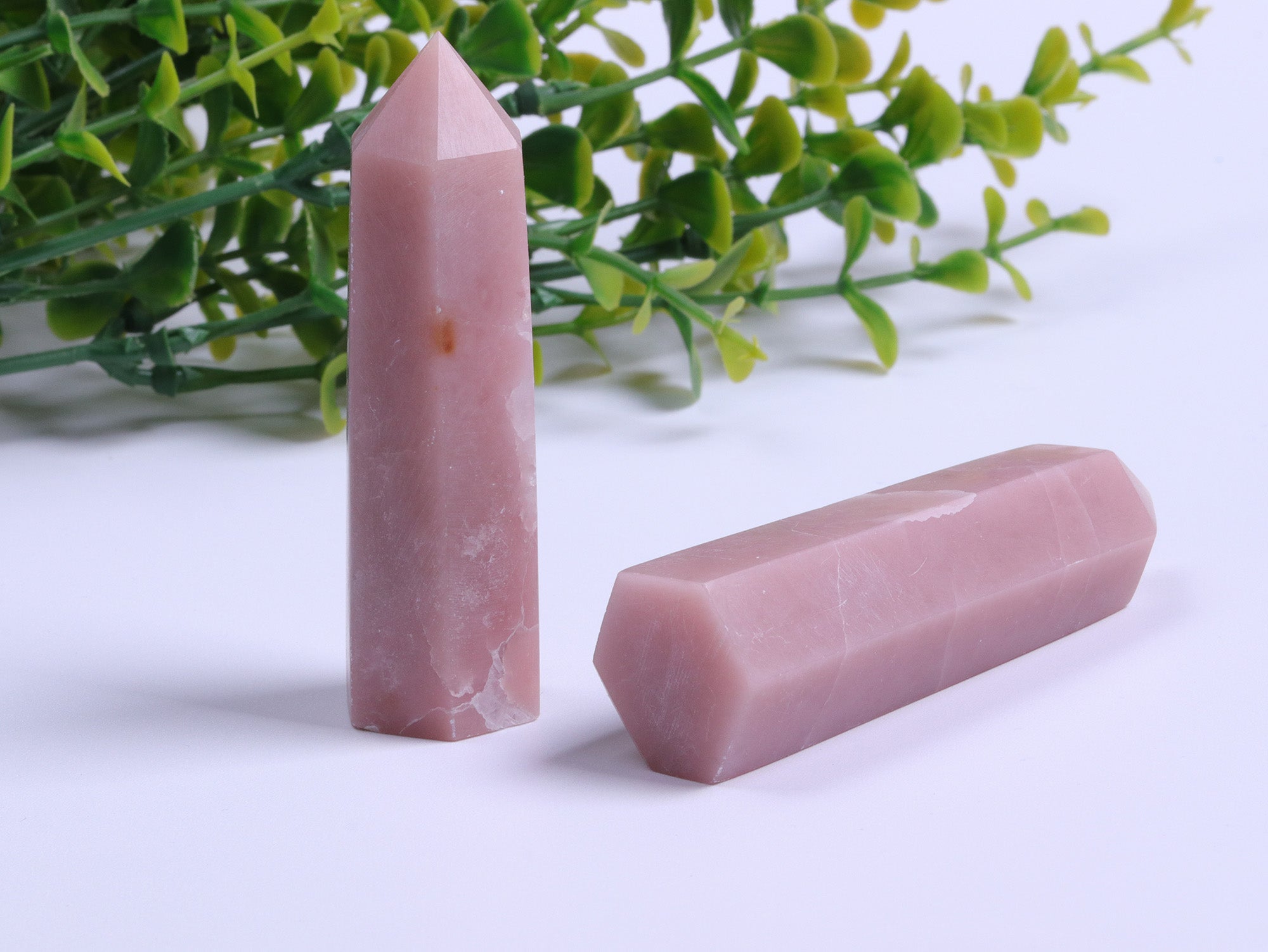 Tour d'opale rose douce pour les pratiques spirituelles