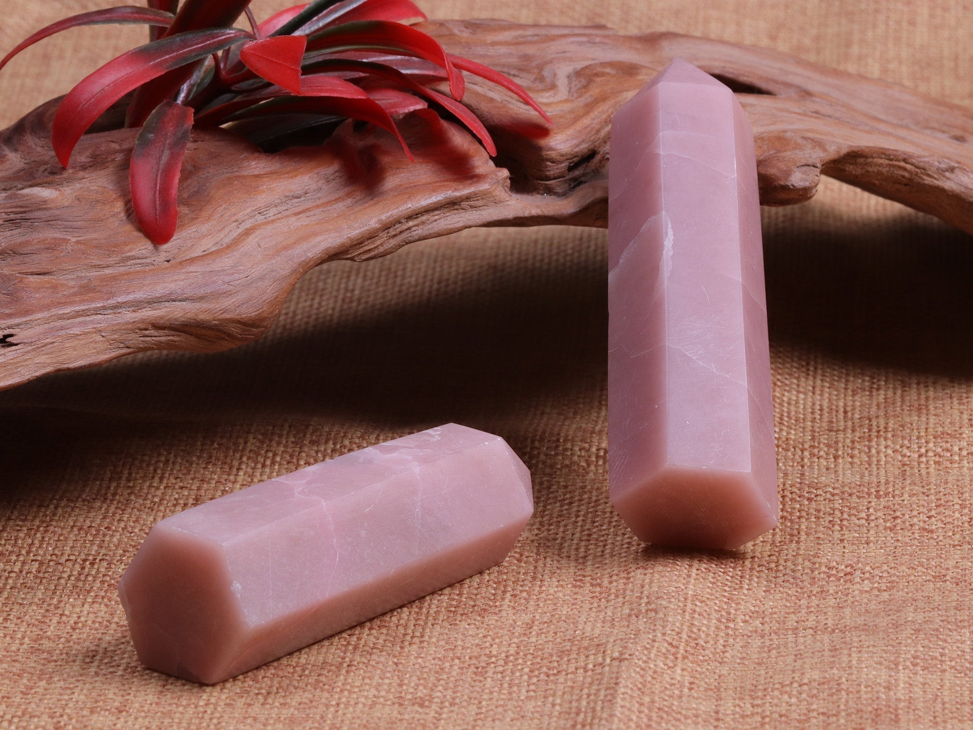 Tour d'opale rose douce pour les pratiques spirituelles