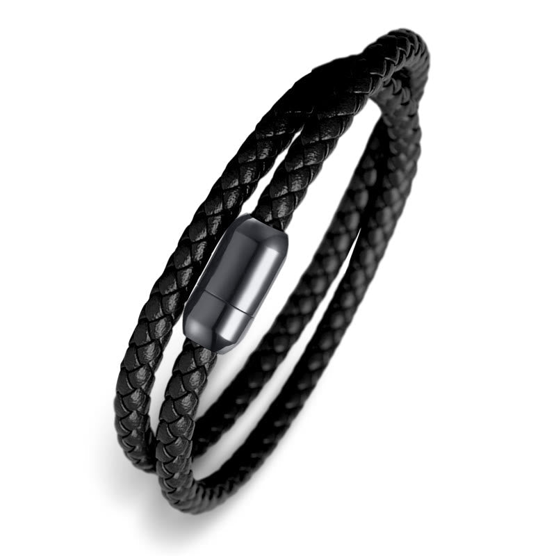Bracelet de protection en cuir véritable avec cordon rouge et boucle magnétique