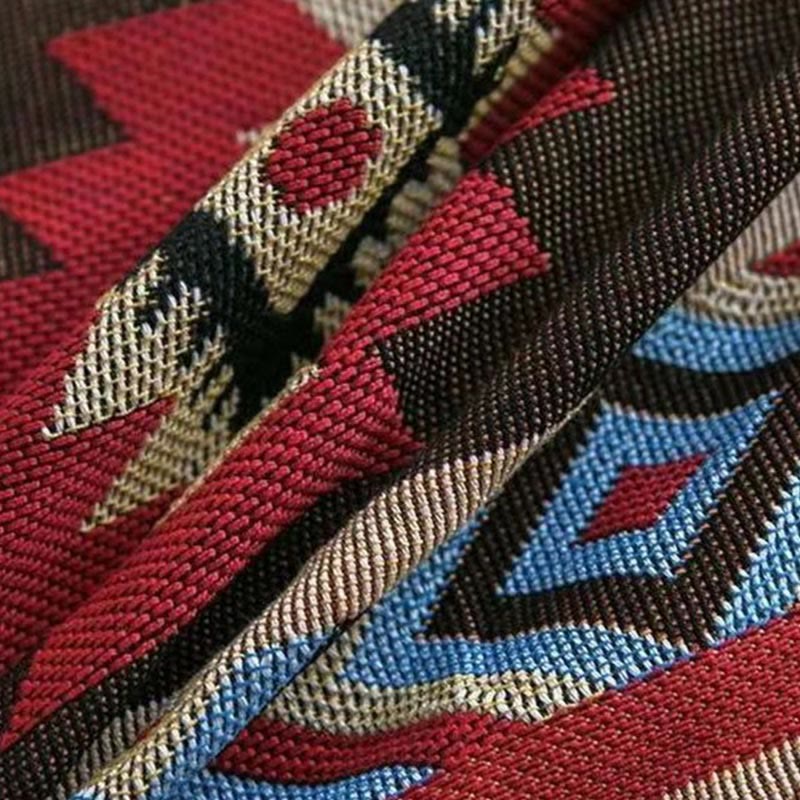 Couverture tibétaine géométrique 90x180cm, chaude et confortable