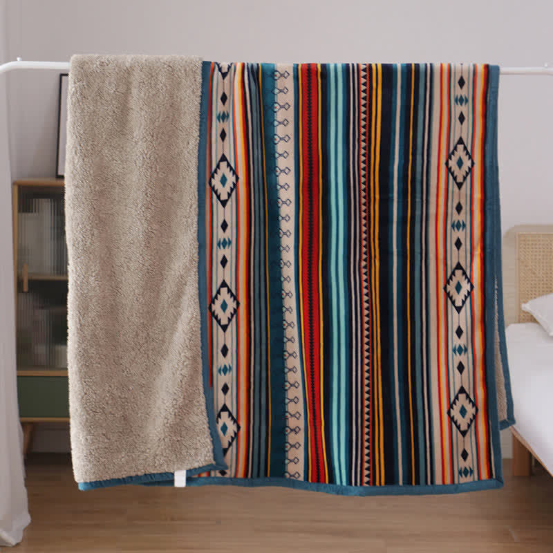Couverture géométrique douce et chaude à motif zen 127 x 152 cm