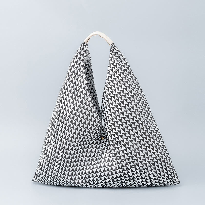 Sac à bandoulière triangulaire à imprimé léopard et fleurs de tigre géométriques