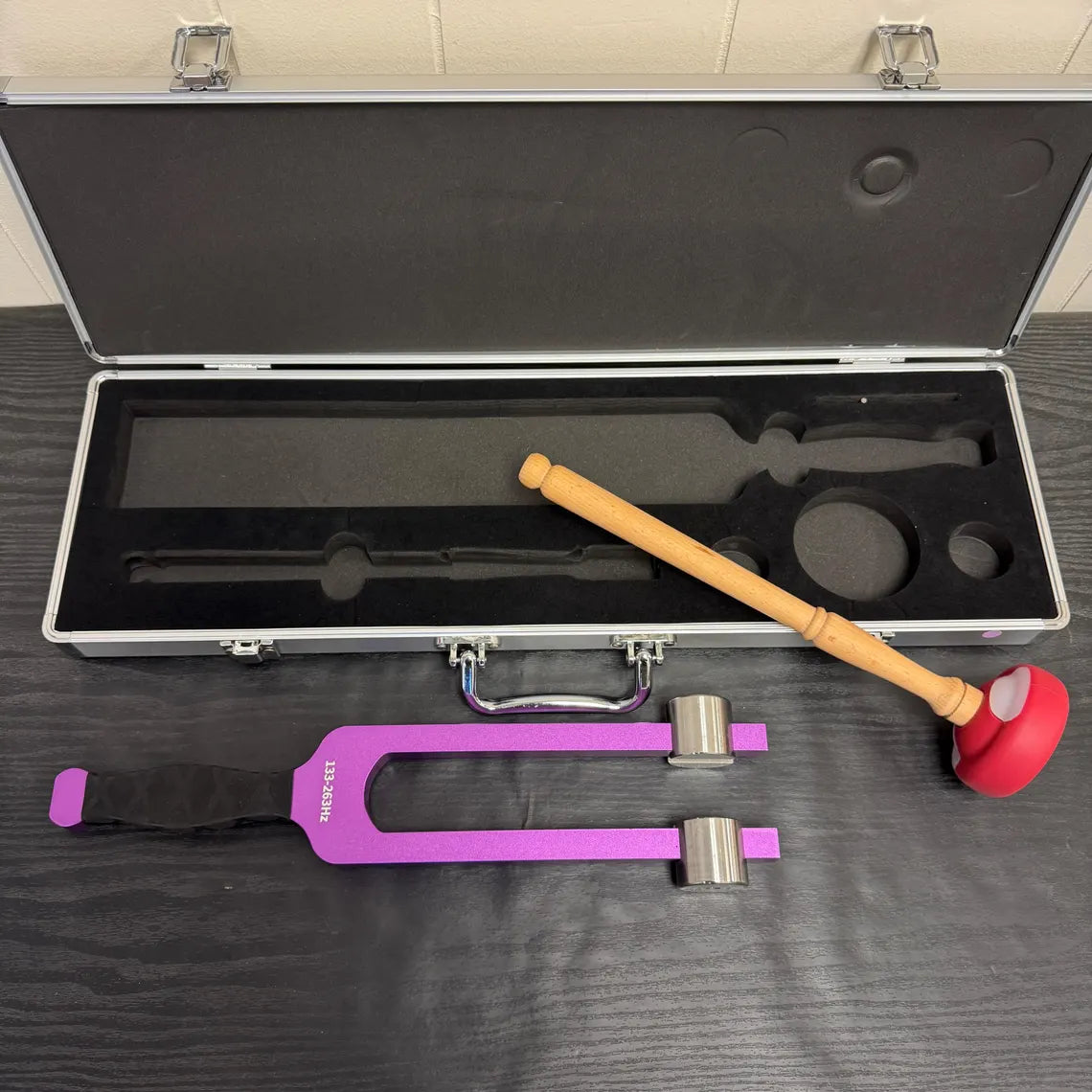 Tuning Fork with Wooden Mallet and Rubber Hammer for Giant Tuning Forks Adjustable Frequency