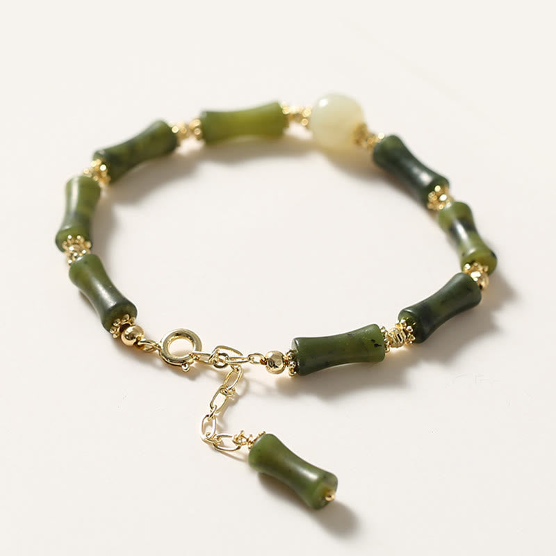 Bracelet spirituel en perles de verre et bambou, porte-bonheur et force