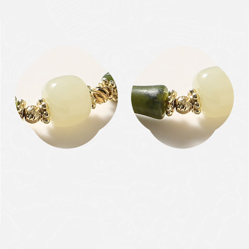 Bracelet spirituel en perles de verre et bambou, porte-bonheur et force
