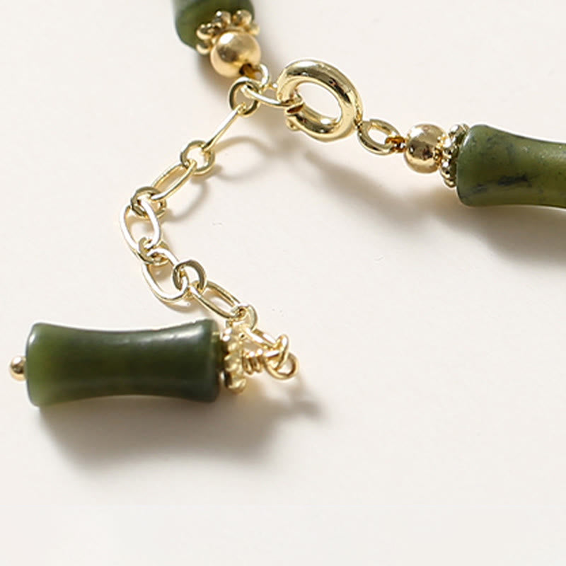 Bracelet spirituel en perles de verre et bambou, porte-bonheur et force