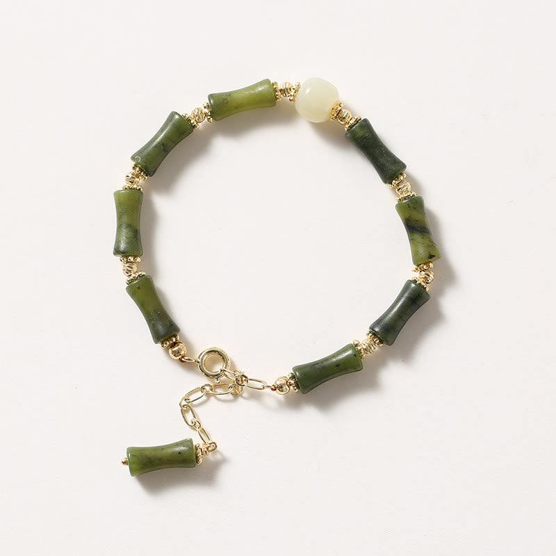 Bracelet spirituel en perles de verre et bambou, porte-bonheur et force