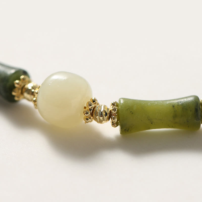 Bracelet spirituel en perles de verre et bambou, porte-bonheur et force