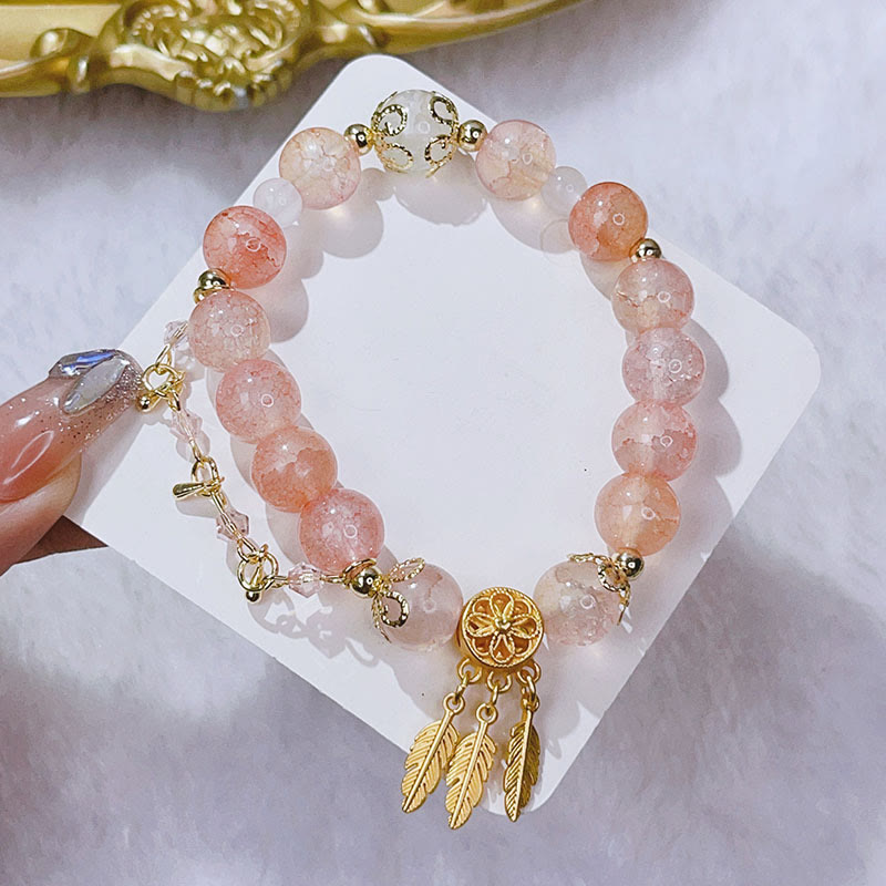 Bracelet de protection attrape-rêves en perles de verre et charme spirituel