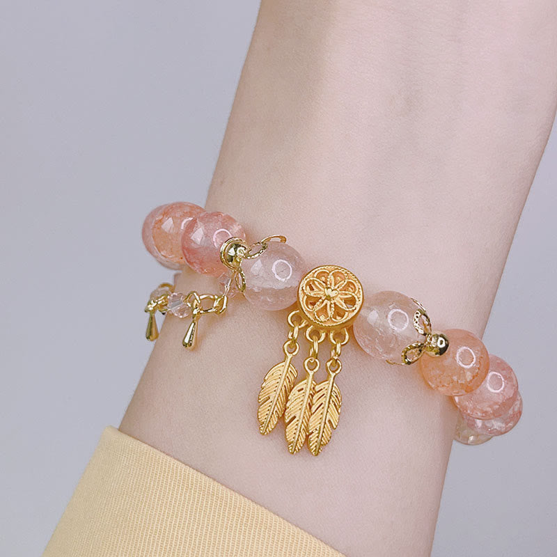 Bracelet de protection attrape-rêves en perles de verre et charme spirituel