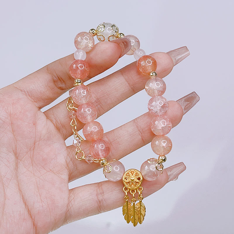 Bracelet de protection attrape-rêves en perles de verre et charme spirituel