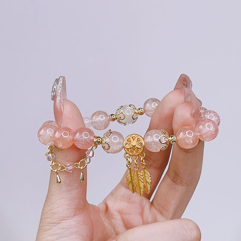 Bracelet de protection attrape-rêves en perles de verre et charme spirituel