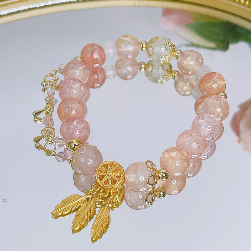 Bracelet de protection attrape-rêves en perles de verre et charme spirituel