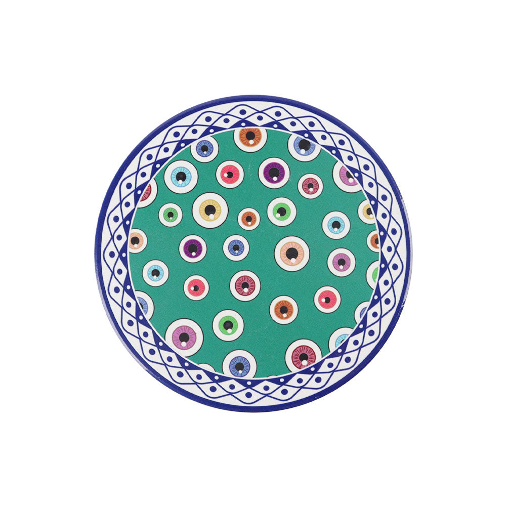 Glossy Chinese Ceramic Coaster 6.25 Inch Round Set