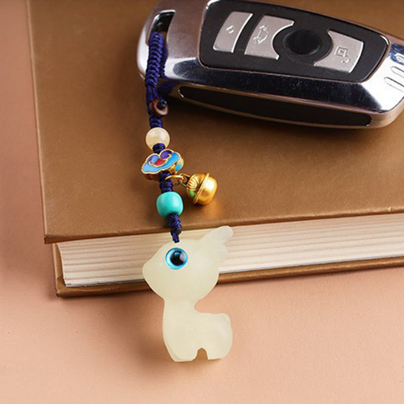 Porte-clés cerf porte-bonheur Glowstone pour une bénédiction spirituelle