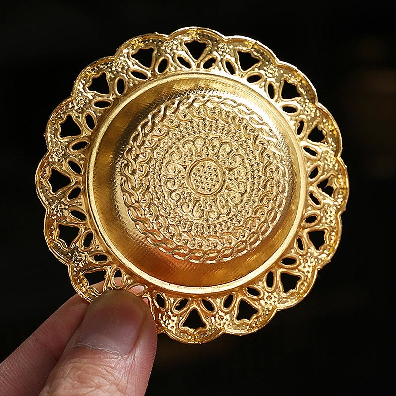 Brûleur d'encens de méditation spirituelle en alliage d'or