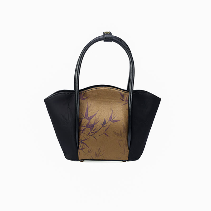 Sac bandoulière vintage imprimé bambou doré 31 cm
