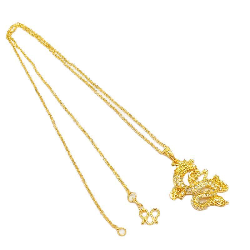 Collier pendentif de protection dragon en or pour la force et la chance