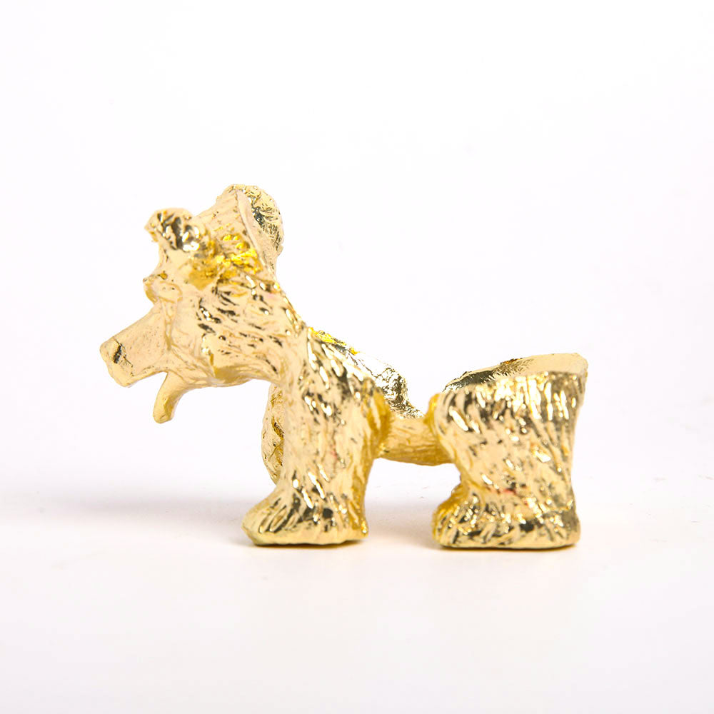 Gold Metal Bear Shaped Crystal Sphere Holder Stand 2.7in