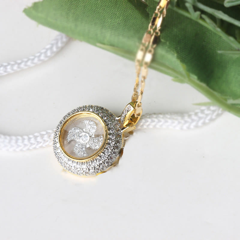 Collier pendentif d'équilibre spirituel en cuivre plaqué or Fu Windmill