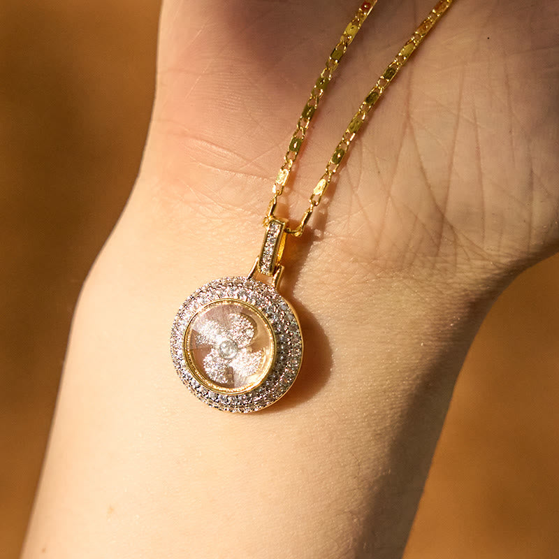 Collier pendentif d'équilibre spirituel en cuivre plaqué or Fu Windmill