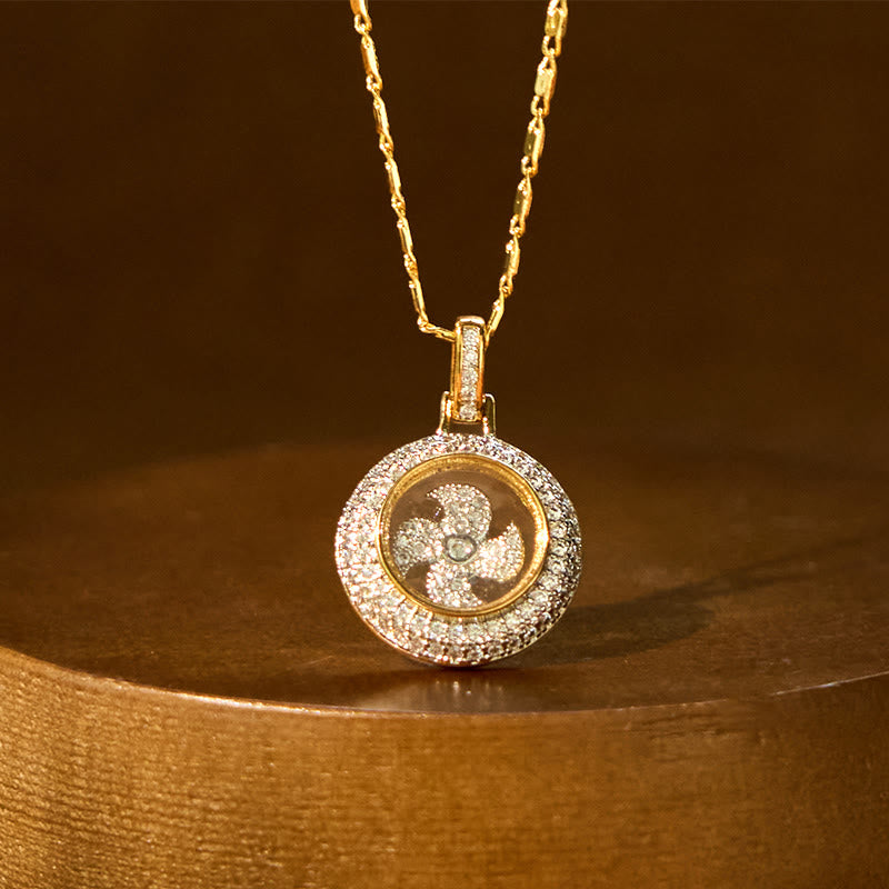 Collier pendentif d'équilibre spirituel en cuivre plaqué or Fu Windmill