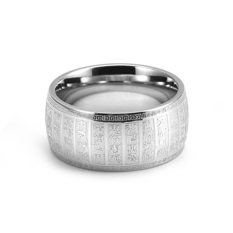Bague spirituelle en or avec caractères chinois gravés | Équilibre et harmonie