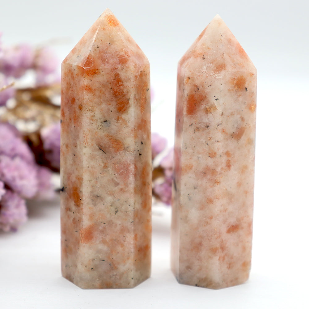 Gold Strawberry Quartz Crystal Point Wand 3.5"-3.8" Healing