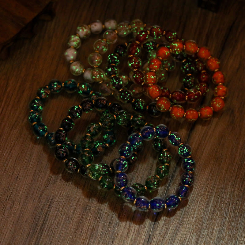 Bracelet en verre Liuli lumineux Bête avaleuse d'or 12 mm