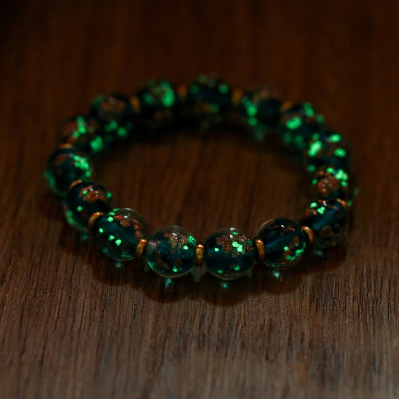 Bracelet en verre Liuli lumineux Bête avaleuse d'or 12 mm