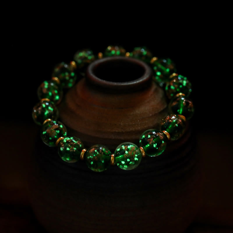 Bracelet en verre Liuli lumineux Bête avaleuse d'or 12 mm