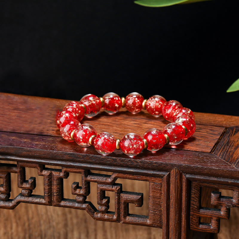 Bracelet en verre Liuli lumineux Bête avaleuse d'or 12 mm