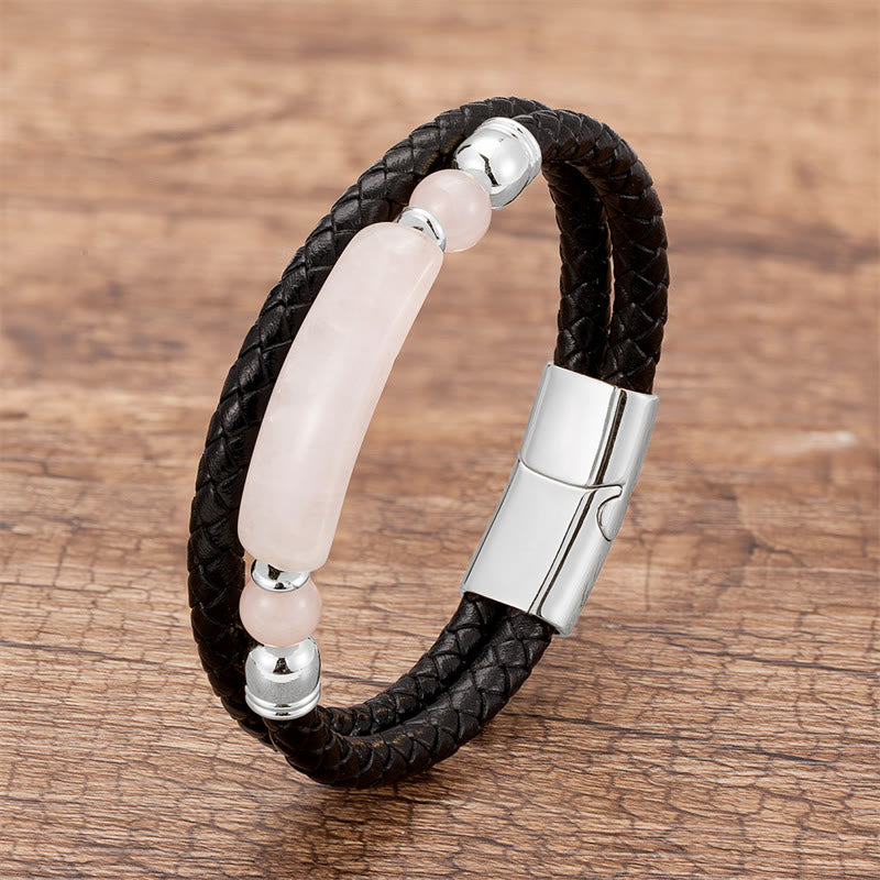 Bracelet en cuir œil de tigre doré avec boucle magnétique pour la chance et la protection
