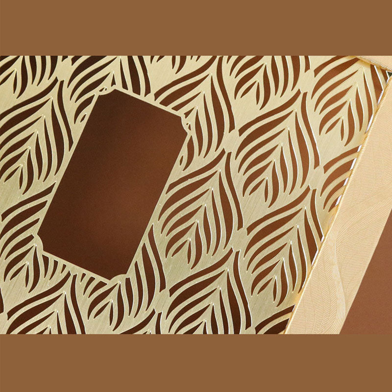 Coffret à bijoux zen doré à motif plumes