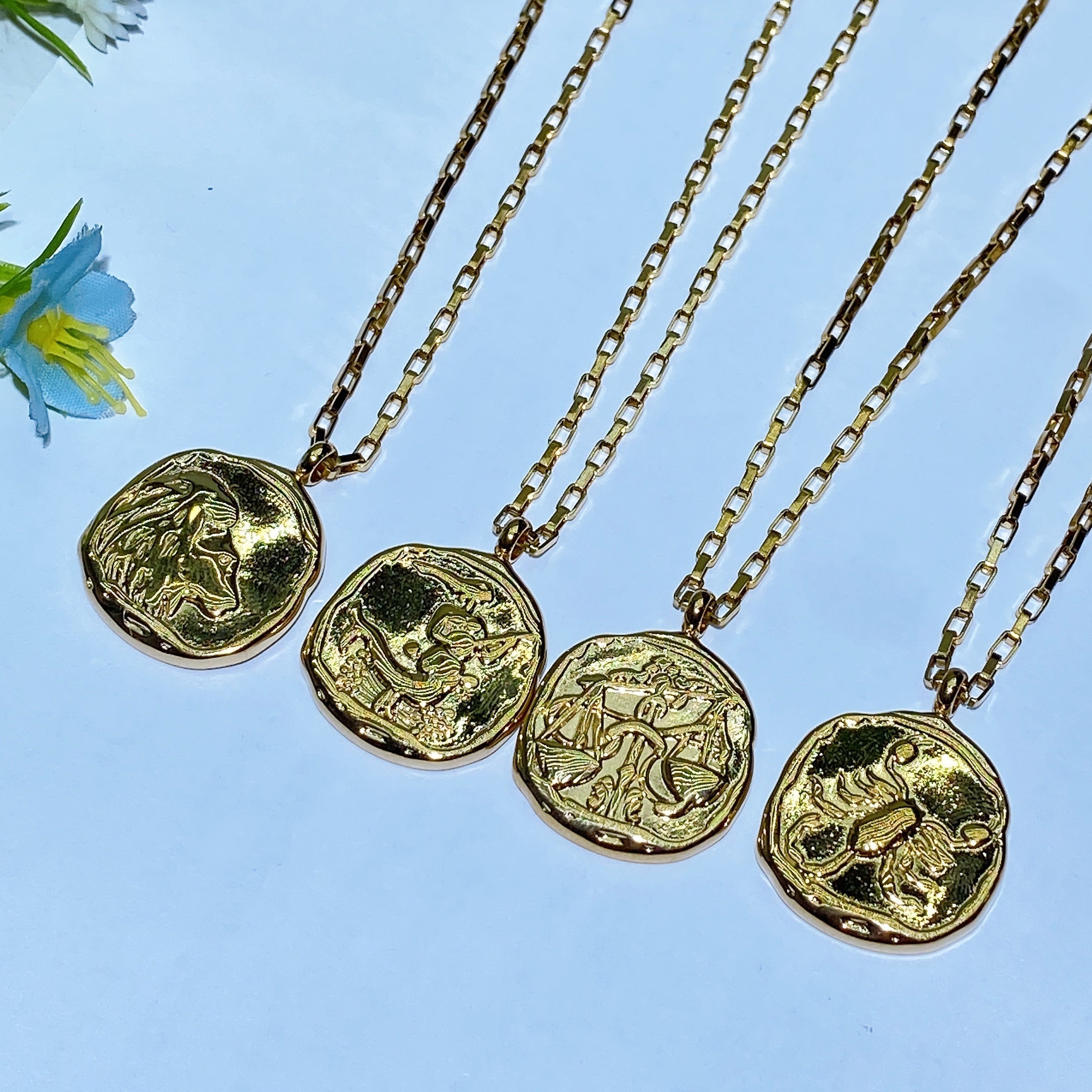 Golden 12 Constellations Necklace for Spiritual Healing