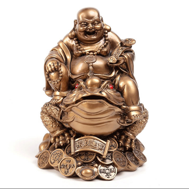 Statue de Bouddha doré de taille moyenne, 20 cm, Feng Shui, richesse