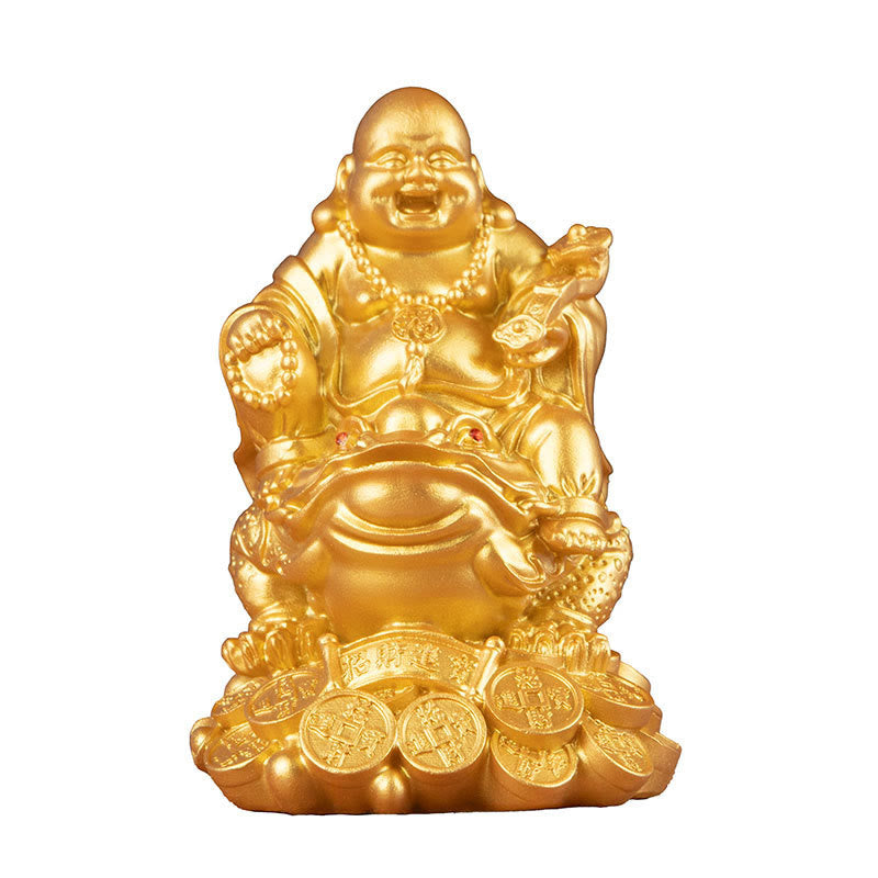Statue de Bouddha doré de taille moyenne, 20 cm, Feng Shui, richesse