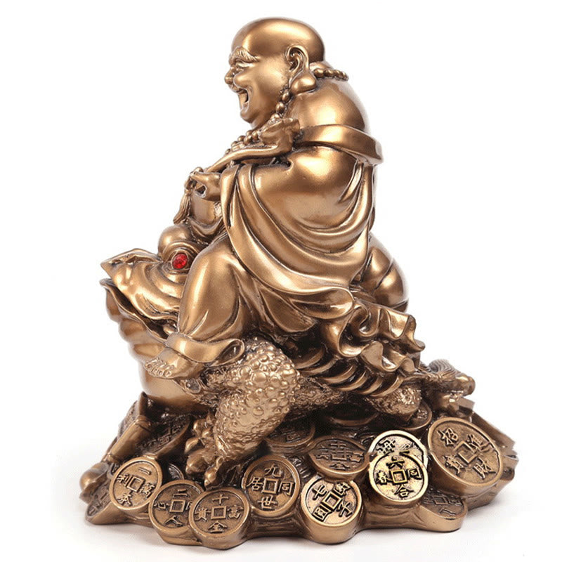 Statue de Bouddha doré de taille moyenne, 20 cm, Feng Shui, richesse
