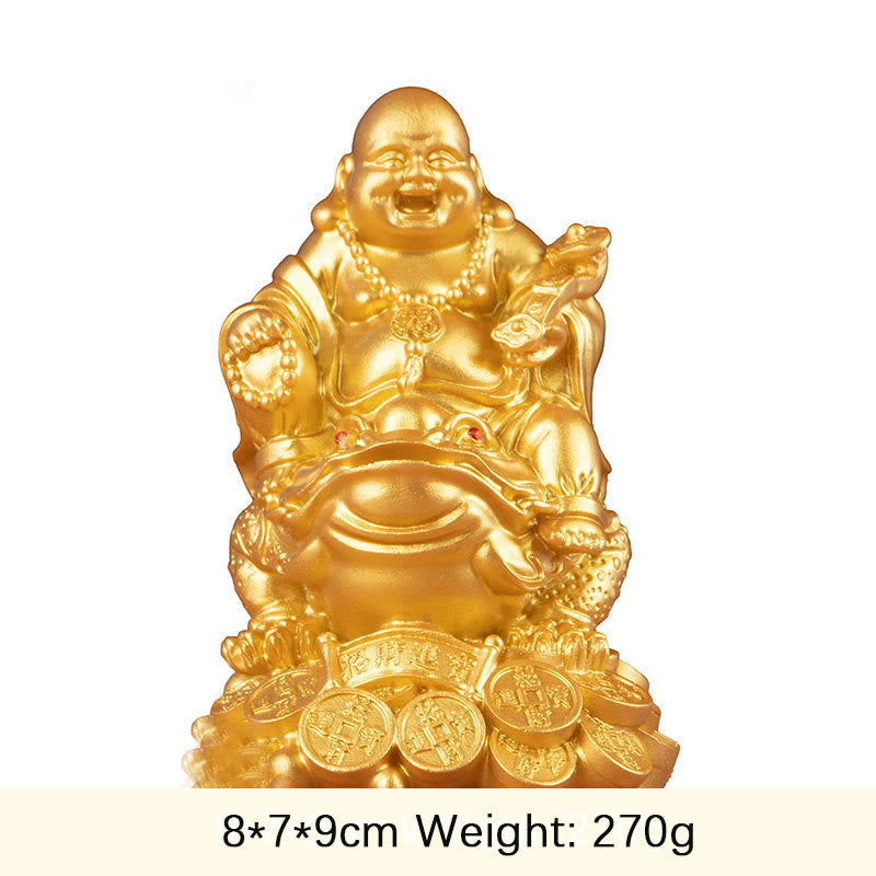 Statue de Bouddha doré de taille moyenne, 20 cm, Feng Shui, richesse