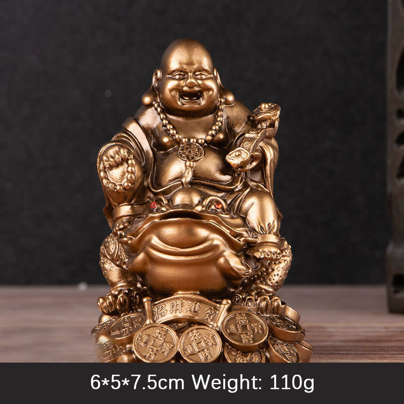 Statue de Bouddha doré de taille moyenne, 20 cm, Feng Shui, richesse