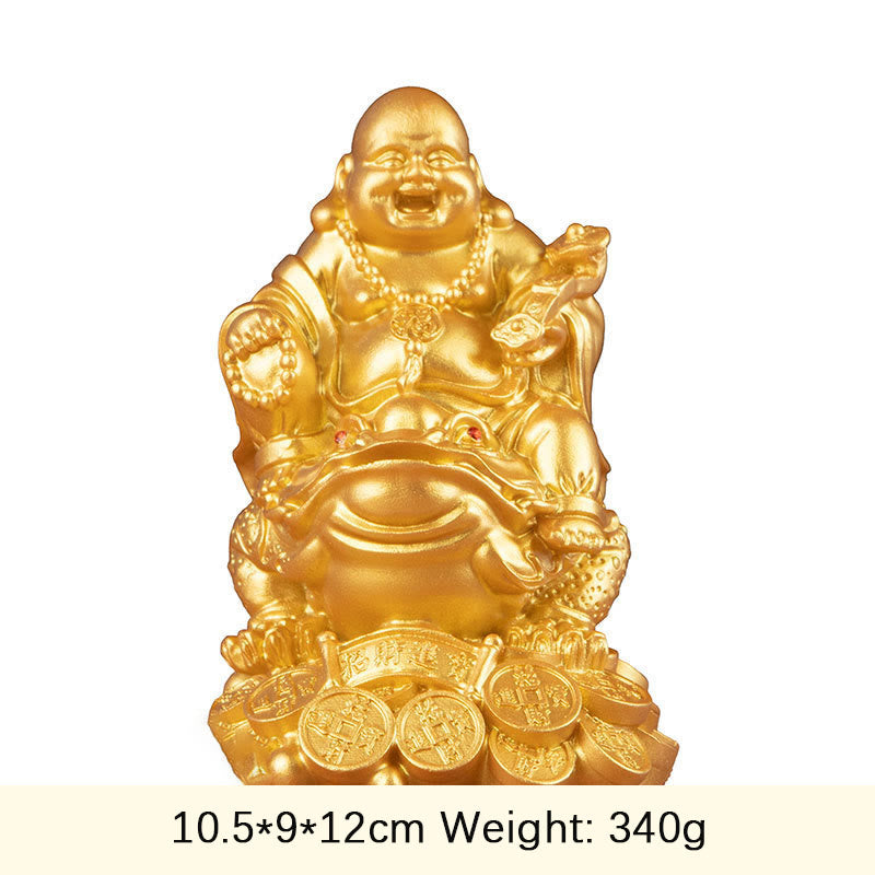 Statue de Bouddha doré de taille moyenne, 20 cm, Feng Shui, richesse