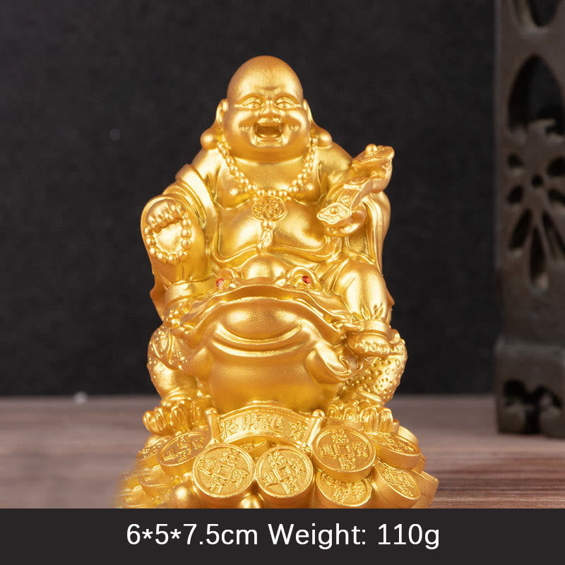 Statue de Bouddha doré de taille moyenne, 20 cm, Feng Shui, richesse